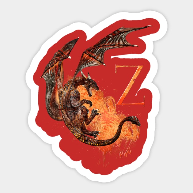 Drachen Buchstabe Z Sticker by AndreaTiettje